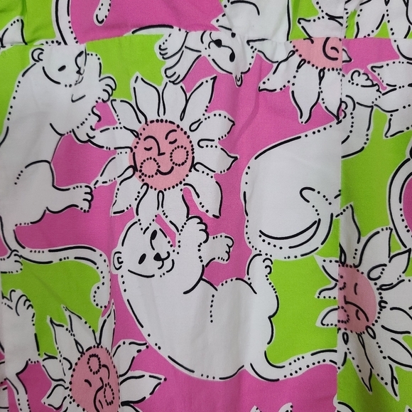 Lilly Pulitzer 6 French Fried Lions Lion Lioness Cat Smiling Flower Sun Dress - Picture 3 of 5